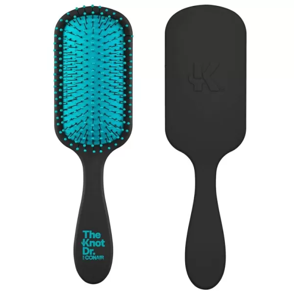 The Knot Dr. for Conair Hair Brush, Wet and Dry Detangler with Storage Case, Removes Knots and Tangles, For All Hair Types, Green