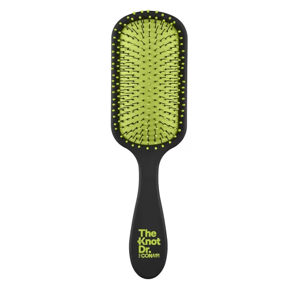 The Knot Dr. for Conair Hair Brush, Wet and Dry Detangler with Storage Case, Removes Knots and Tangles, For All Hair Types, Green