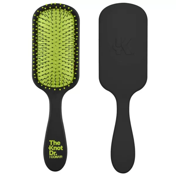 The Knot Dr. for Conair Hair Brush, Wet and Dry Detangler with Storage Case, Removes Knots and Tangles, For All Hair Types, Green