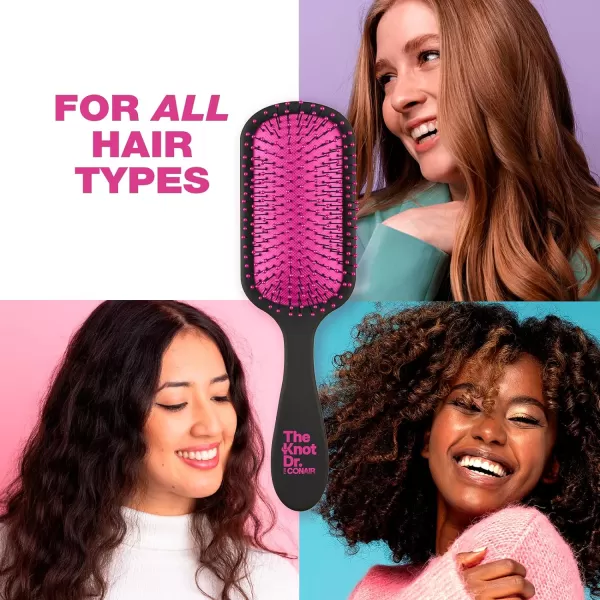 The Knot Dr. for Conair Hair Brush, Wet and Dry Detangler with Storage Case, Removes Knots and Tangles, For All Hair Types, Green