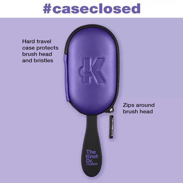 The Knot Dr. for Conair Hair Brush, Wet and Dry Detangler with Storage Case, Removes Knots and Tangles, For All Hair Types, Green