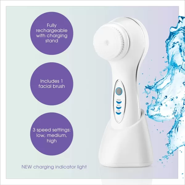 True Glow by Conair Sonic Facial Brush - Waterproof + Rechargeable