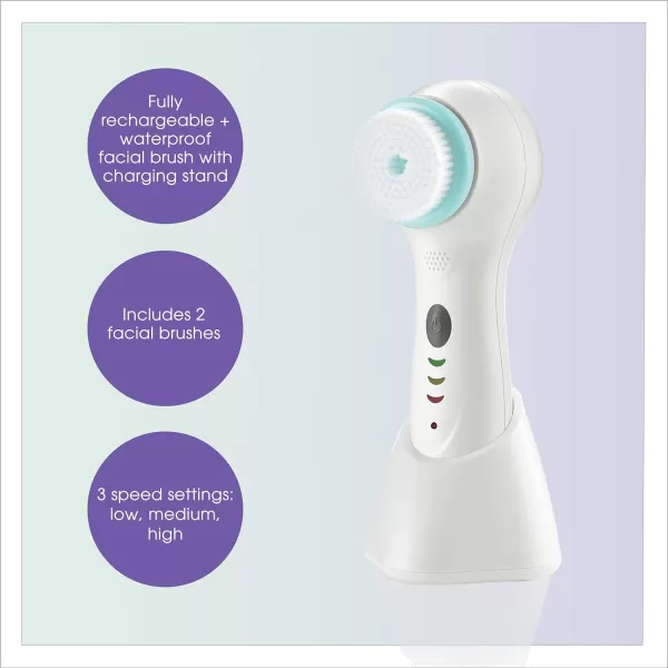 True Glow by Conair Sonic Facial Brush - Waterproof + Rechargeable