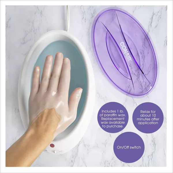 True Glow by Conair Thermal Paraffin Spa Moisturizing Wax Treatment, Includes 1lb. Paraffin Wax, Pink