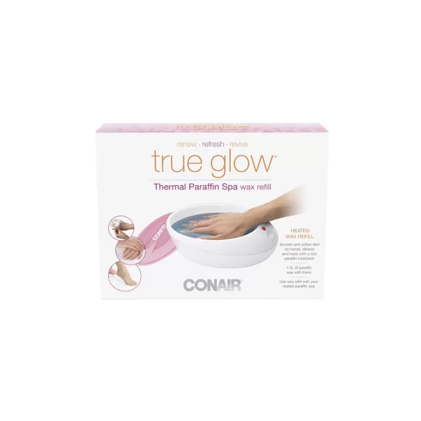 True Glow by Conair Thermal Paraffin Spa Moisturizing Wax Treatment, Includes 1lb. Paraffin Wax, Pink