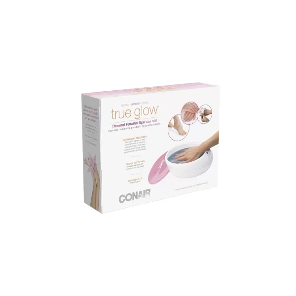 True Glow by Conair Thermal Paraffin Spa Moisturizing Wax Treatment, Includes 1lb. Paraffin Wax, Pink