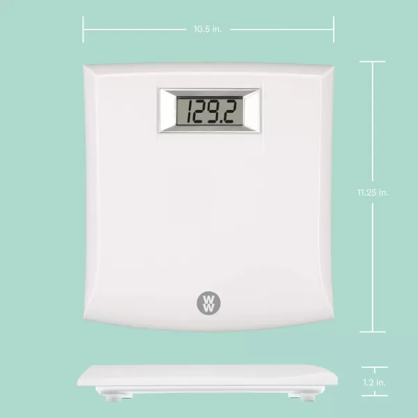 WW Scales by Conair Portable Precision Plastic Electronic 5 Weight Tracker Bathroom Scale with Carry Handle, 400 Lbs. Capacity