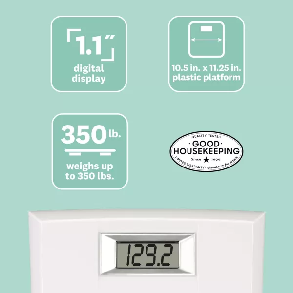 WW Scales by Conair Portable Precision Plastic Electronic 5 Weight Tracker Bathroom Scale with Carry Handle, 400 Lbs. Capacity