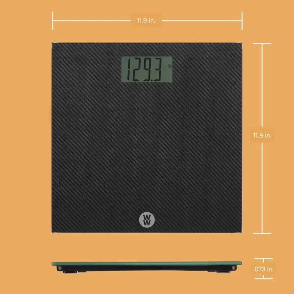 Weight Watchers Scales by Conair Bathroom Scale for Body Weight, Digital BMI Scale for 4 Users, Carbon Fiber Design Measures Weight up to 400 Lbs. in Black