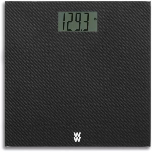 Weight Watchers Scales by Conair Bathroom Scale for Body Weight, Digital BMI Scale for 4 Users, Carbon Fiber Design Measures Weight up to 400 Lbs. in Black