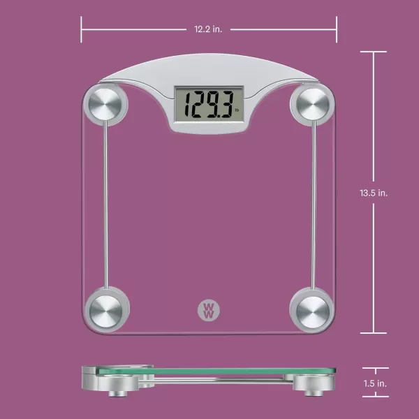 Weight Watchers Scales by Conair Bathroom Scale for Body Weight, Digital Scale, Glass Body Scale Measures Weight Up to 400 Lbs. in Black Frame