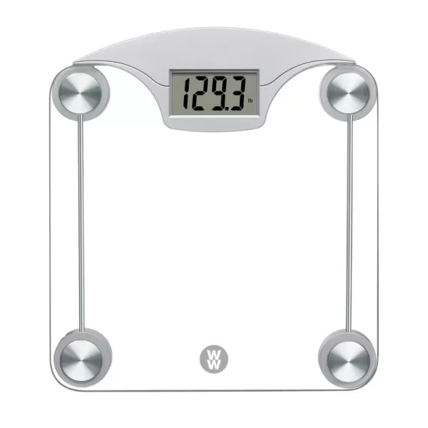 Weight Watchers Scales by Conair Bathroom Scale for Body Weight, Digital Scale, Glass Body Scale Measures Weight Up to 400 Lbs. in Black Frame
