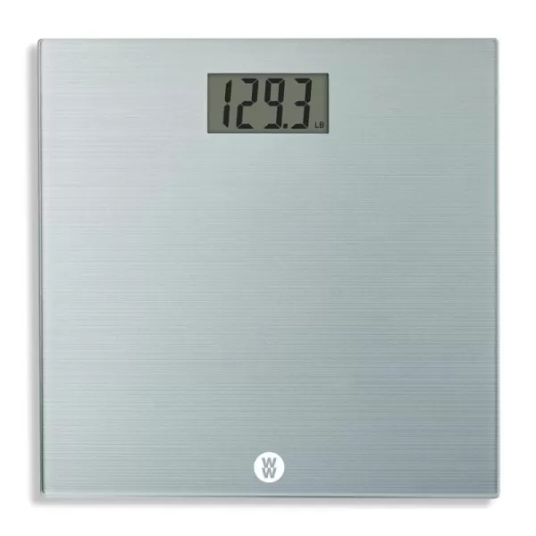 Weight Watchers Scales by Conair Bathroom Scale for Body Weight, Easy To Read Scale, Glass Body Scale Measures Weight Up to 400 Lbs. in Chic Glass