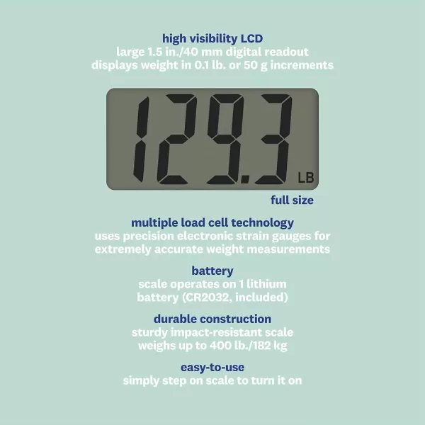 Weight Watchers Scales by Conair Bathroom Scale for Body Weight, Easy To Read Scale, Glass Body Scale Measures Weight Up to 400 Lbs. in Chic Glass