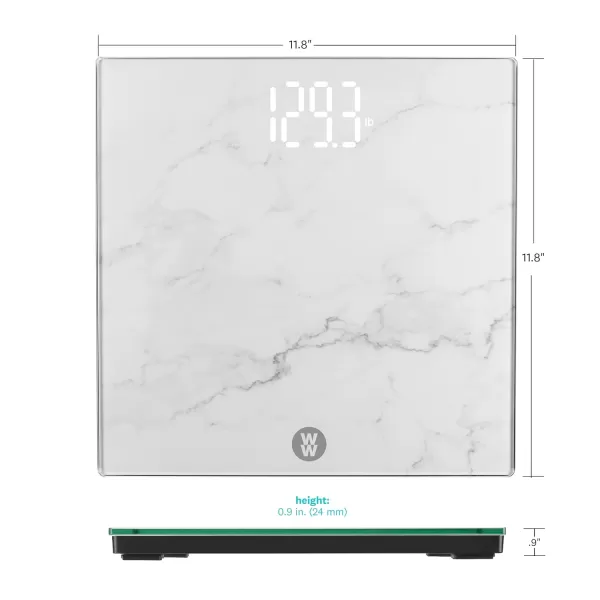 Weight Watchers Scales by Conair Bathroom Scale for Body Weight, Easy To Read Scale, Glass Body Scale Measures Weight Up to 400 Lbs. in Chic Glass