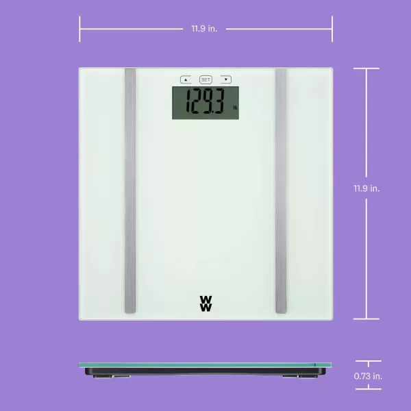 Weight Watchers Scales by Conair BathroomScale for Body Weight,Glass Digital Scale with Body Analysis Measures Body Fat, Body Water,BMI, &amp; Bone Mass for 4 Users, Measures Weight up to 400 Lbs.in Black
