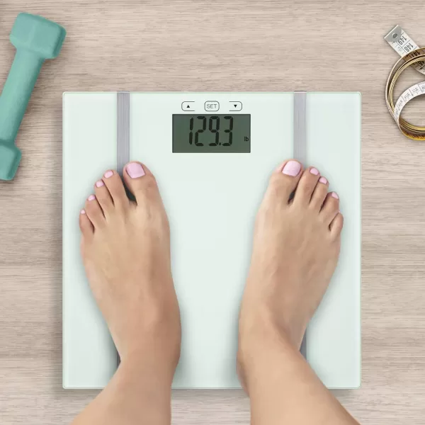 Weight Watchers Scales by Conair BathroomScale for Body Weight,Glass Digital Scale with Body Analysis Measures Body Fat, Body Water,BMI, &amp; Bone Mass for 4 Users, Measures Weight up to 400 Lbs.in Black