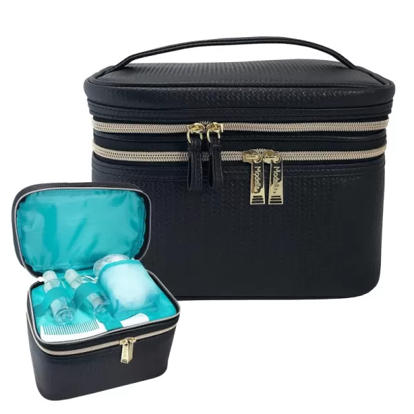Multi Piece Train Case Black