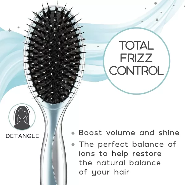 InfinitiPro by Conair Hairbrush, Paddle Brush, Brush For Thick Hair, Detangler Brush Helps Reduce Frizz and Add Volume, Smoothwrap Series in Icy Blue, Pack of 1)