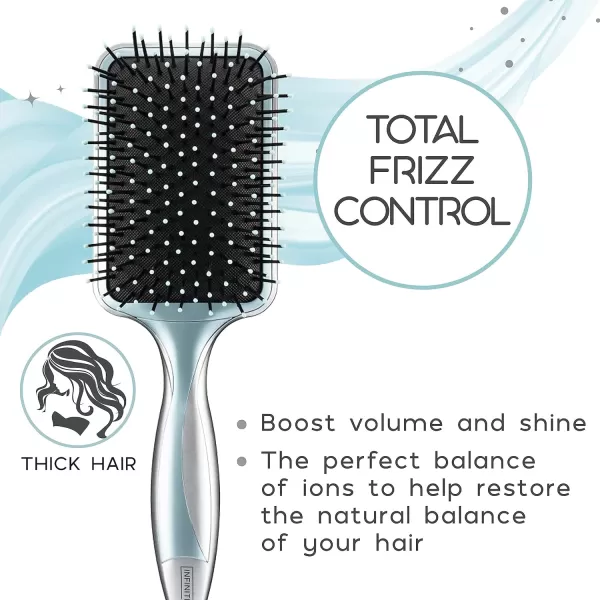 InfinitiPro by Conair Hairbrush, Paddle Brush, Brush For Thick Hair, Detangler Brush Helps Reduce Frizz and Add Volume, Smoothwrap Series in Icy Blue, Pack of 1)
