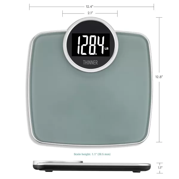 Thinner by Conair Scale for Body Weight, Digital Bathroom Scale with Body Fat, Muscle and BMI in Black