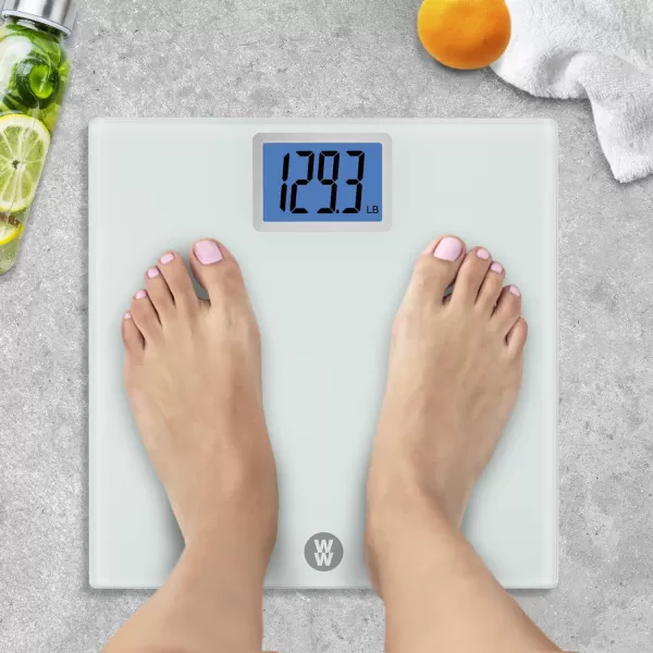 Weight Watchers Scales by Conair Scale for Body Weight, Digital Bathroom Scale in White Marble Finish