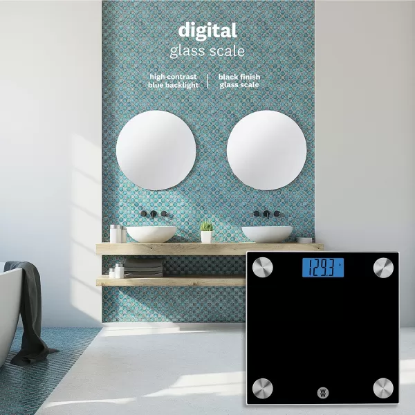 Weight Watchers Scales by Conair Scale for Body Weight, Digital Bathroom Scale in White Marble Finish
