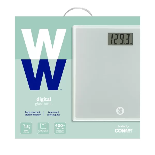 Weight Watchers Scales by Conair Scale for Body Weight, Digital Bathroom Scale in White Marble Finish