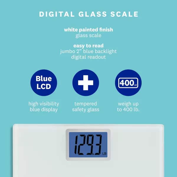 Weight Watchers Scales by Conair Scale for Body Weight, Digital Bathroom Scale in White Marble Finish