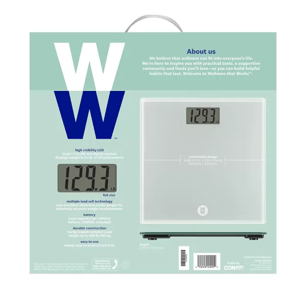 Weight Watchers Scales by Conair Scale for Body Weight, Digital Bathroom Scale in White Marble Finish