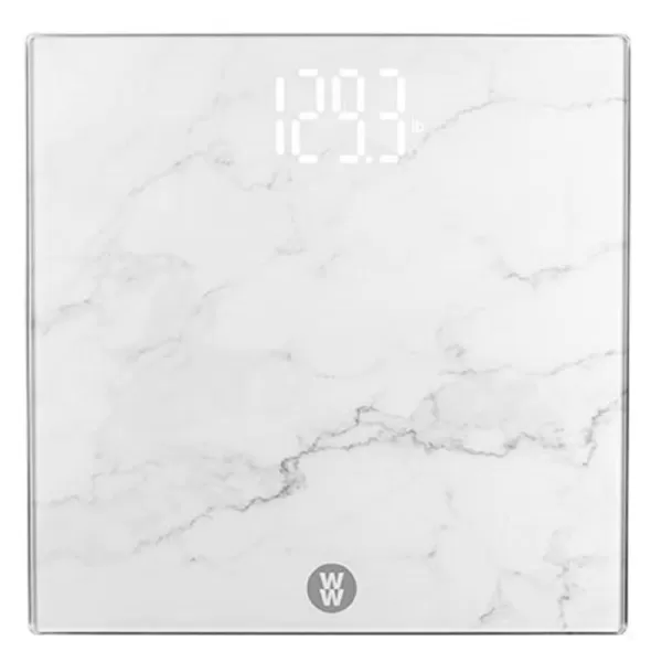 Weight Watchers Scales by Conair Scale for Body Weight, Digital Bathroom Scale in White Marble Finish