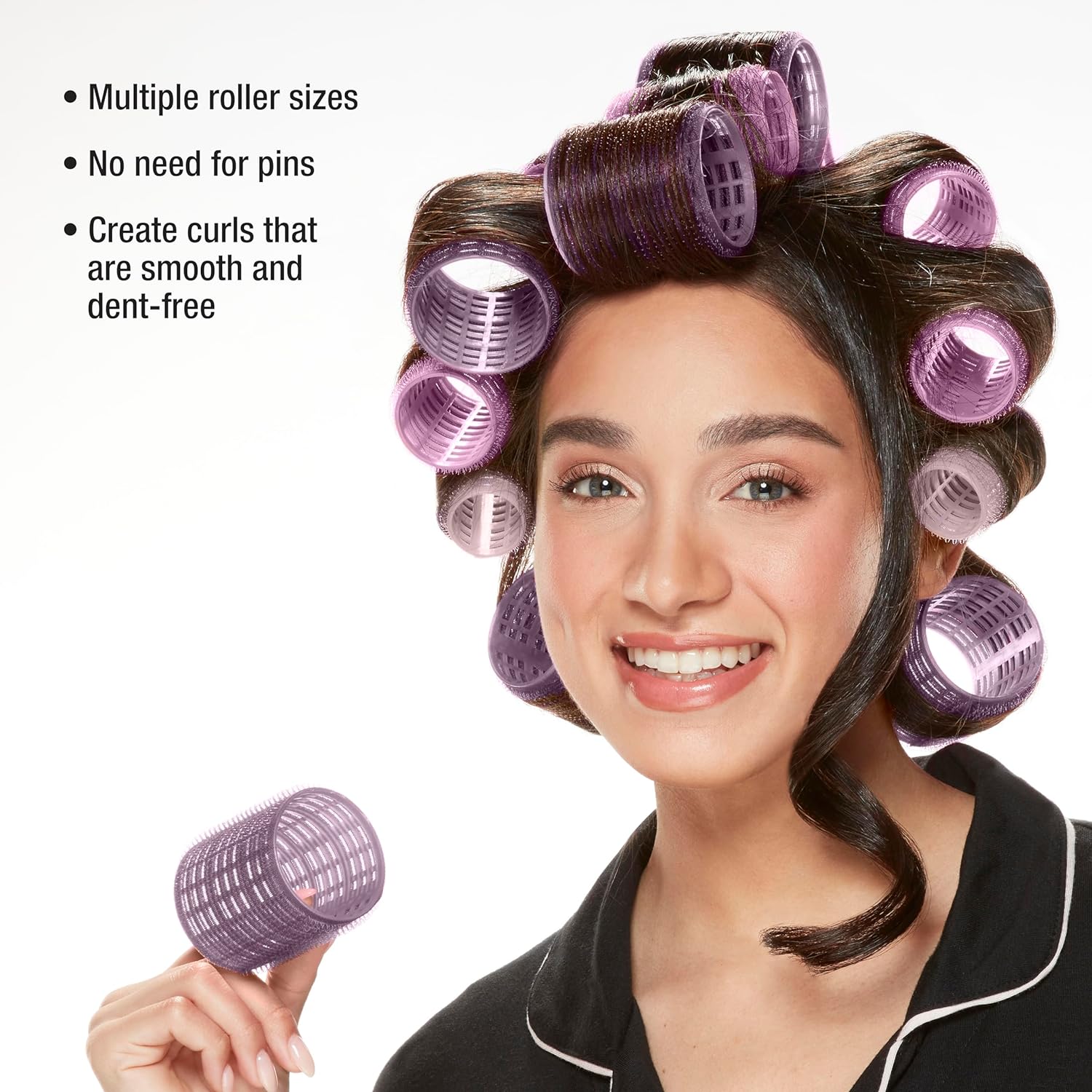 Conair Heatless Curls - Heatless Curls- heatless curls overnight - Heatless Rollers - Assorted sizes &amp; Colors - Pink, Gray &amp; Purple - 31 Count w/storage case