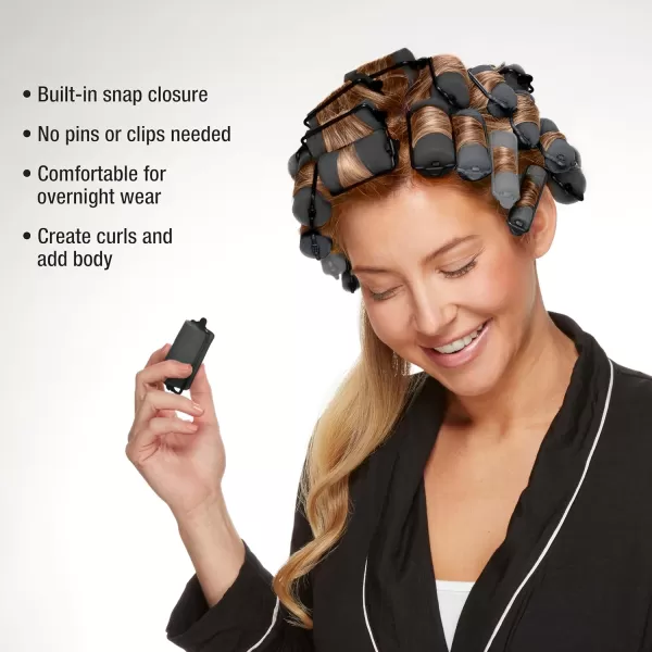 Conair Foam Hair Rollers - Heatless Curlers - Heatless Curls -Foam Rollers - Black &amp; Gray - Assorted Sizes - 48 Count w/storage case