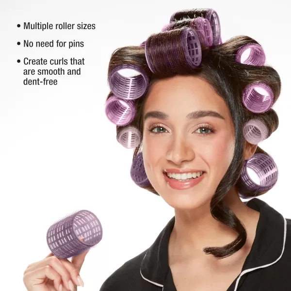 Conair Heatless Curls - Heatless Curls- heatless curls overnight - Heatless Rollers - Assorted sizes &amp; Colors - Pink, Gray &amp; Purple - 31 Count w/storage case