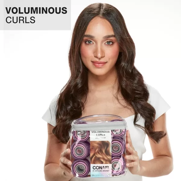Conair Heatless Curls - Heatless Curls- heatless curls overnight - Heatless Rollers - Assorted sizes &amp; Colors - Pink, Gray &amp; Purple - 31 Count w/storage case
