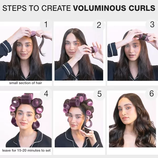 Conair Heatless Curls - Heatless Curls- heatless curls overnight - Heatless Rollers - Assorted sizes &amp; Colors - Pink, Gray &amp; Purple - 31 Count w/storage case
