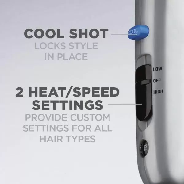 imageConair 3in1 Styling Hair Dryer 1875W Hair Dryer with Ionic Technology and 3 Attachments1875 Watts