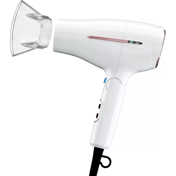 imageConair Hair Dryer Worldwide Travel Hair Dryer with Smart Voltage Technology and Folding Handle Includes ConcentratorWhite