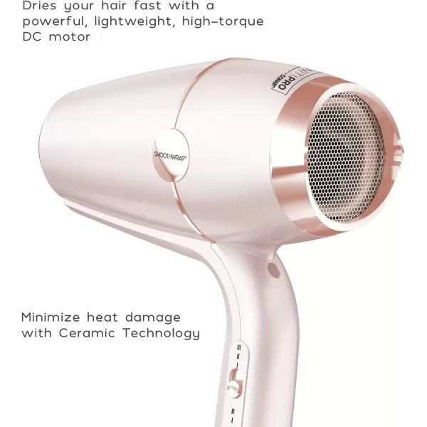 imageINFINITIPRO BY CONAIR SmoothWrap Hair Dryer with Diffuser  Blow Dryer for Less Frizz More Volume and Body  With Advanced Plasma and Ceramic Technology  Pink ChampagnePink Champagne