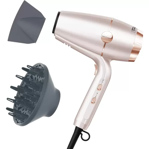 imageINFINITIPRO BY CONAIR SmoothWrap Hair Dryer with Diffuser  Blow Dryer for Less Frizz More Volume and Body  With Advanced Plasma and Ceramic Technology  Pink ChampagnePink Champagne