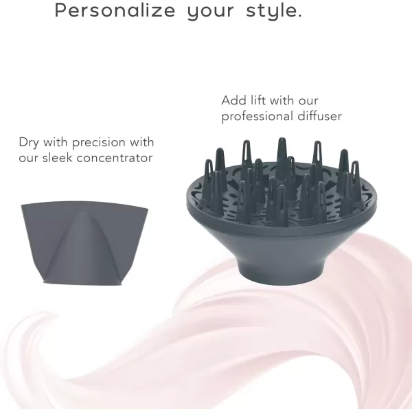 imageINFINITIPRO BY CONAIR SmoothWrap Hair Dryer with Diffuser  Blow Dryer for Less Frizz More Volume and Body  With Advanced Plasma and Ceramic Technology  Pink ChampagnePink Champagne
