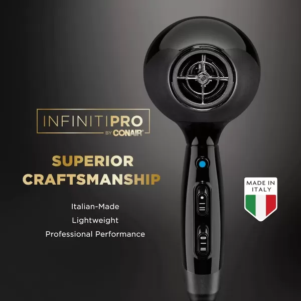 imageINFINITIPRO by CONAIR ArteBella Hair Dryer  Italian Performance Hair Dryer with Diffuser  Luxurious Experience and UltraFast Drying Power Hair Blow Dryer