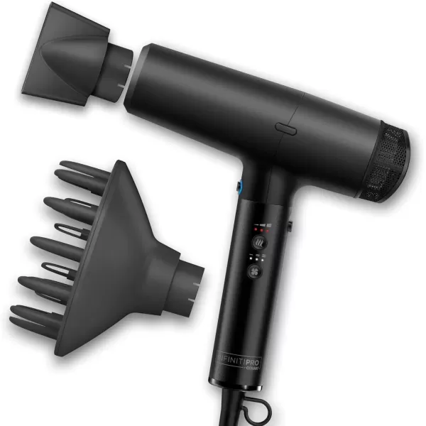 imageINFINITIPRO by CONAIR DigitalAIRE Hair Dryer  FrizzEliminating Hair Dryer with Diffuser  Hair Blow Dryer with Up To 5x More Speed for Higher Air Pressure ampamp Drying Power  BlueBlack