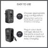 imageConair Universal Travel Adapter European Travel Plug Adapter with Surge Protection AllinOne Worldwide Travel AdapterAllInOne Adapter with USB C  Charging Cable
