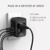 imageConair Universal Travel Adapter European Travel Plug Adapter with Surge Protection AllinOne Worldwide Travel AdapterAllInOne Adapter with USB C