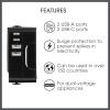 imageConair Universal Travel Adapter European Travel Plug Adapter with Surge Protection AllinOne Worldwide Travel AdapterAllInOne Adapter with USB C