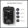 imageConair Universal Travel Adapter European Travel Plug Adapter with Surge Protection AllinOne Worldwide Travel AdapterAllInOne Adapter with USB C