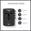 imageConair Universal Travel Adapter European Travel Plug Adapter with Surge Protection AllinOne Worldwide Travel AdapterFast Charge AllInOne Adapter with USB C