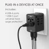 imageConair Universal Travel Adapter European Travel Plug Adapter with Surge Protection AllinOne Worldwide Travel AdapterFast Charge AllInOne Adapter with USB C