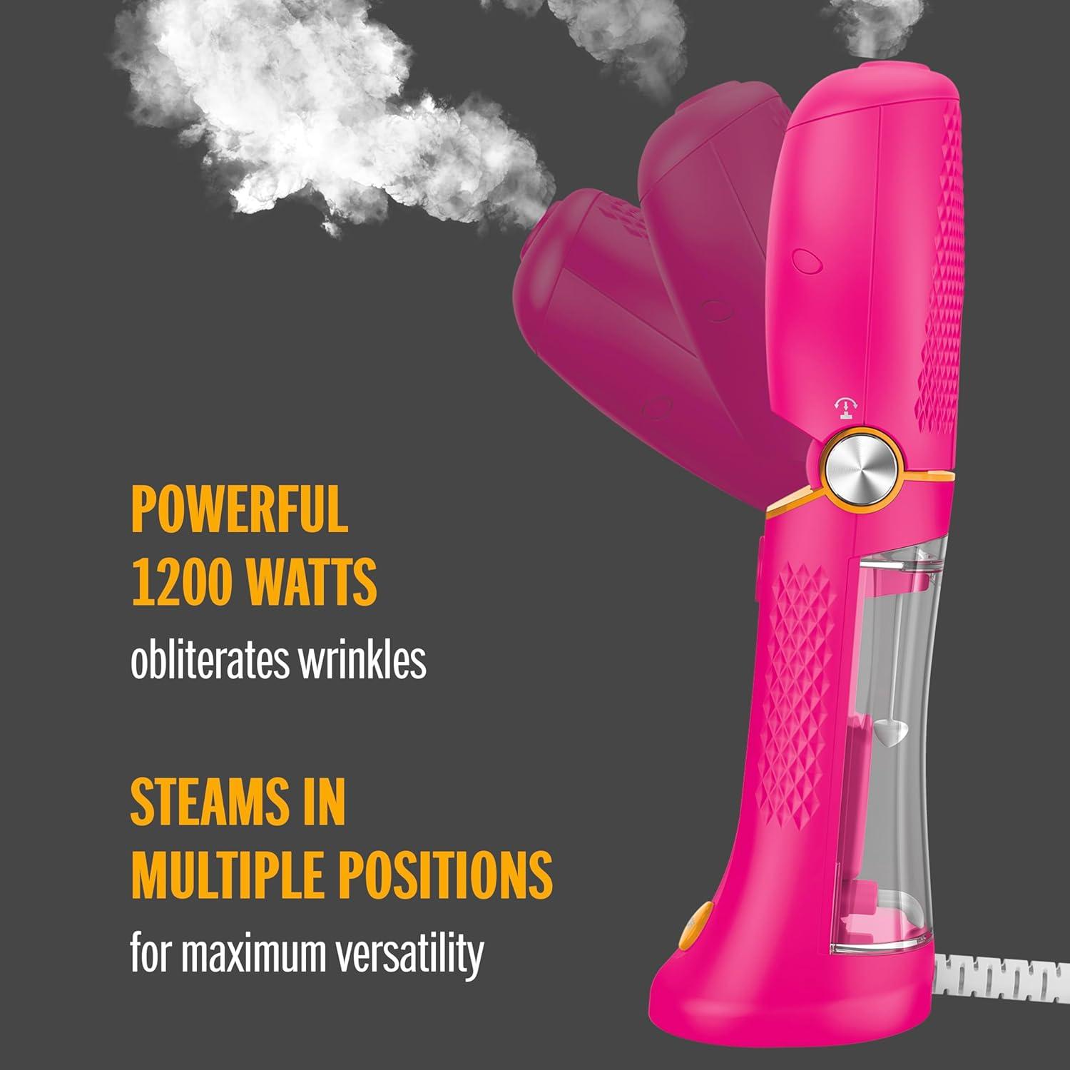 imageConair Handheld Garment Steamer for Clothes  Power Steam Small Size Big Power  Great for Home Office or Travel with Dual Voltage for Worldwide Use Mint GreenPink